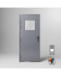 Glazed Steel Security Door (Single Door - Standard Duty)