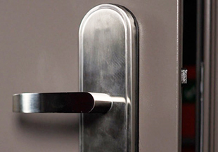 Steel door handle and lock