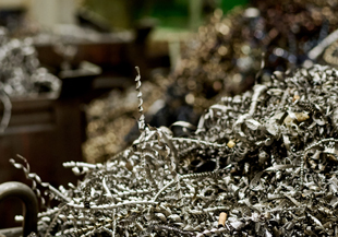 Recycled steel shavings